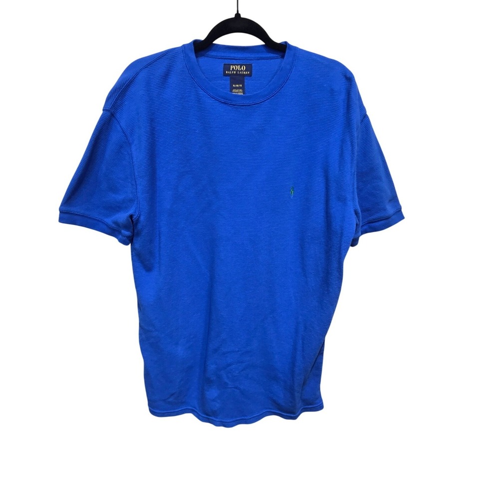 Polo Ralph Lauren Waffle Knit Shirt Mens XL Blue Short Sleeve Thermal Tee